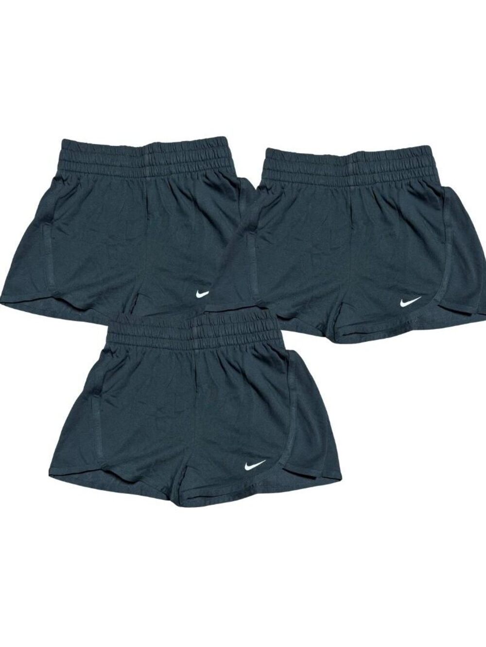 Nike Girls Dri-FIT High-Rise Knit Shorts Black White Size Small 3 Pack